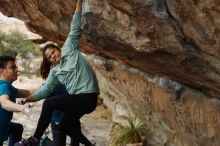 Bouldering in Hueco Tanks on 03/08/2019 with Blue Lizard Climbing and Yoga

Filename: SRM_20190308_1513240.jpg
Aperture: f/2.8
Shutter Speed: 1/500
Body: Canon EOS-1D Mark II
Lens: Canon EF 50mm f/1.8 II