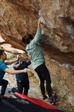 Bouldering in Hueco Tanks on 03/08/2019 with Blue Lizard Climbing and Yoga

Filename: SRM_20190308_1513270.jpg
Aperture: f/2.8
Shutter Speed: 1/400
Body: Canon EOS-1D Mark II
Lens: Canon EF 50mm f/1.8 II