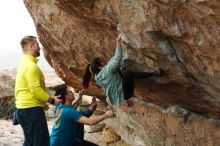 Bouldering in Hueco Tanks on 03/08/2019 with Blue Lizard Climbing and Yoga

Filename: SRM_20190308_1513410.jpg
Aperture: f/2.8
Shutter Speed: 1/500
Body: Canon EOS-1D Mark II
Lens: Canon EF 50mm f/1.8 II