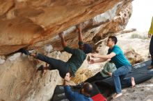 Bouldering in Hueco Tanks on 03/08/2019 with Blue Lizard Climbing and Yoga

Filename: SRM_20190308_1515560.jpg
Aperture: f/2.8
Shutter Speed: 1/250
Body: Canon EOS-1D Mark II
Lens: Canon EF 50mm f/1.8 II