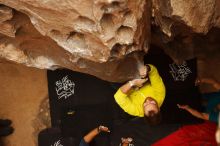 Bouldering in Hueco Tanks on 03/08/2019 with Blue Lizard Climbing and Yoga

Filename: SRM_20190308_1631490.jpg
Aperture: f/2.8
Shutter Speed: 1/160
Body: Canon EOS-1D Mark II
Lens: Canon EF 16-35mm f/2.8 L