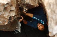 Bouldering in Hueco Tanks on 03/08/2019 with Blue Lizard Climbing and Yoga

Filename: SRM_20190308_1634430.jpg
Aperture: f/2.5
Shutter Speed: 1/200
Body: Canon EOS-1D Mark II
Lens: Canon EF 50mm f/1.8 II