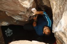Bouldering in Hueco Tanks on 03/08/2019 with Blue Lizard Climbing and Yoga

Filename: SRM_20190308_1635050.jpg
Aperture: f/2.5
Shutter Speed: 1/500
Body: Canon EOS-1D Mark II
Lens: Canon EF 50mm f/1.8 II