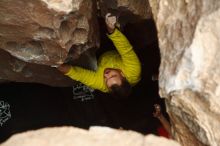 Bouldering in Hueco Tanks on 03/08/2019 with Blue Lizard Climbing and Yoga

Filename: SRM_20190308_1638170.jpg
Aperture: f/2.8
Shutter Speed: 1/400
Body: Canon EOS-1D Mark II
Lens: Canon EF 50mm f/1.8 II