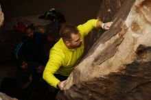 Bouldering in Hueco Tanks on 03/08/2019 with Blue Lizard Climbing and Yoga

Filename: SRM_20190308_1639300.jpg
Aperture: f/2.8
Shutter Speed: 1/400
Body: Canon EOS-1D Mark II
Lens: Canon EF 50mm f/1.8 II