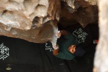 Bouldering in Hueco Tanks on 03/08/2019 with Blue Lizard Climbing and Yoga

Filename: SRM_20190308_1644380.jpg
Aperture: f/2.5
Shutter Speed: 1/160
Body: Canon EOS-1D Mark II
Lens: Canon EF 50mm f/1.8 II