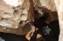 Bouldering in Hueco Tanks on 03/08/2019 with Blue Lizard Climbing and Yoga

Filename: SRM_20190308_1650201.jpg
Aperture: f/2.5
Shutter Speed: 1/125
Body: Canon EOS-1D Mark II
Lens: Canon EF 50mm f/1.8 II