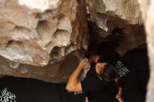 Bouldering in Hueco Tanks on 03/08/2019 with Blue Lizard Climbing and Yoga

Filename: SRM_20190308_1650230.jpg
Aperture: f/2.5
Shutter Speed: 1/160
Body: Canon EOS-1D Mark II
Lens: Canon EF 50mm f/1.8 II