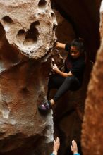 Bouldering in Hueco Tanks on 03/08/2019 with Blue Lizard Climbing and Yoga

Filename: SRM_20190308_1651130.jpg
Aperture: f/2.5
Shutter Speed: 1/100
Body: Canon EOS-1D Mark II
Lens: Canon EF 50mm f/1.8 II