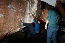 Bouldering in Hueco Tanks on 03/08/2019 with Blue Lizard Climbing and Yoga

Filename: SRM_20190308_1752360.jpg
Aperture: f/5.6
Shutter Speed: 1/250
Body: Canon EOS-1D Mark II
Lens: Canon EF 16-35mm f/2.8 L