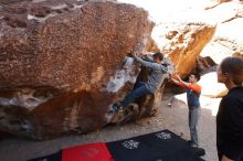 Bouldering in Hueco Tanks on 03/09/2019 with Blue Lizard Climbing and Yoga

Filename: SRM_20190309_1059140.jpg
Aperture: f/5.6
Shutter Speed: 1/320
Body: Canon EOS-1D Mark II
Lens: Canon EF 16-35mm f/2.8 L