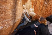 Bouldering in Hueco Tanks on 03/09/2019 with Blue Lizard Climbing and Yoga

Filename: SRM_20190309_1136480.jpg
Aperture: f/5.6
Shutter Speed: 1/320
Body: Canon EOS-1D Mark II
Lens: Canon EF 16-35mm f/2.8 L