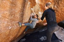 Bouldering in Hueco Tanks on 03/09/2019 with Blue Lizard Climbing and Yoga

Filename: SRM_20190309_1137270.jpg
Aperture: f/5.6
Shutter Speed: 1/320
Body: Canon EOS-1D Mark II
Lens: Canon EF 16-35mm f/2.8 L