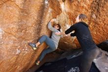 Bouldering in Hueco Tanks on 03/09/2019 with Blue Lizard Climbing and Yoga

Filename: SRM_20190309_1137310.jpg
Aperture: f/5.6
Shutter Speed: 1/320
Body: Canon EOS-1D Mark II
Lens: Canon EF 16-35mm f/2.8 L