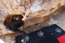 Bouldering in Hueco Tanks on 03/09/2019 with Blue Lizard Climbing and Yoga

Filename: SRM_20190309_1211320.jpg
Aperture: f/5.6
Shutter Speed: 1/250
Body: Canon EOS-1D Mark II
Lens: Canon EF 16-35mm f/2.8 L