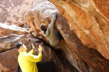 Bouldering in Hueco Tanks on 03/09/2019 with Blue Lizard Climbing and Yoga

Filename: SRM_20190309_1236060.jpg
Aperture: f/5.6
Shutter Speed: 1/250
Body: Canon EOS-1D Mark II
Lens: Canon EF 16-35mm f/2.8 L