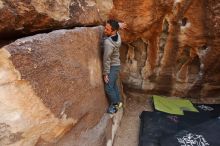 Bouldering in Hueco Tanks on 03/09/2019 with Blue Lizard Climbing and Yoga

Filename: SRM_20190309_1301120.jpg
Aperture: f/5.6
Shutter Speed: 1/250
Body: Canon EOS-1D Mark II
Lens: Canon EF 16-35mm f/2.8 L