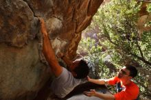 Bouldering in Hueco Tanks on 03/09/2019 with Blue Lizard Climbing and Yoga

Filename: SRM_20190309_1330040.jpg
Aperture: f/5.6
Shutter Speed: 1/320
Body: Canon EOS-1D Mark II
Lens: Canon EF 16-35mm f/2.8 L