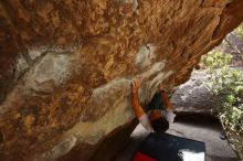 Bouldering in Hueco Tanks on 03/09/2019 with Blue Lizard Climbing and Yoga

Filename: SRM_20190309_1332360.jpg
Aperture: f/5.6
Shutter Speed: 1/250
Body: Canon EOS-1D Mark II
Lens: Canon EF 16-35mm f/2.8 L