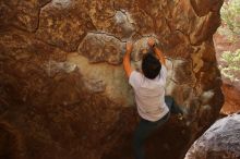 Bouldering in Hueco Tanks on 03/09/2019 with Blue Lizard Climbing and Yoga

Filename: SRM_20190309_1339000.jpg
Aperture: f/5.6
Shutter Speed: 1/200
Body: Canon EOS-1D Mark II
Lens: Canon EF 16-35mm f/2.8 L