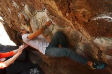 Bouldering in Hueco Tanks on 03/09/2019 with Blue Lizard Climbing and Yoga

Filename: SRM_20190309_1347560.jpg
Aperture: f/5.6
Shutter Speed: 1/125
Body: Canon EOS-1D Mark II
Lens: Canon EF 16-35mm f/2.8 L