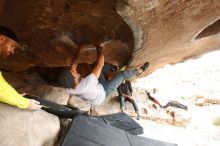 Bouldering in Hueco Tanks on 03/09/2019 with Blue Lizard Climbing and Yoga

Filename: SRM_20190309_1521360.jpg
Aperture: f/4.5
Shutter Speed: 1/250
Body: Canon EOS-1D Mark II
Lens: Canon EF 16-35mm f/2.8 L