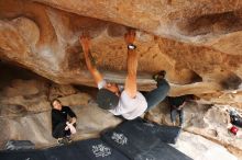 Bouldering in Hueco Tanks on 03/09/2019 with Blue Lizard Climbing and Yoga

Filename: SRM_20190309_1527390.jpg
Aperture: f/6.3
Shutter Speed: 1/250
Body: Canon EOS-1D Mark II
Lens: Canon EF 16-35mm f/2.8 L