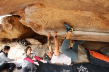 Bouldering in Hueco Tanks on 03/09/2019 with Blue Lizard Climbing and Yoga

Filename: SRM_20190309_1537440.jpg
Aperture: f/5.6
Shutter Speed: 1/250
Body: Canon EOS-1D Mark II
Lens: Canon EF 16-35mm f/2.8 L