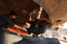 Bouldering in Hueco Tanks on 03/09/2019 with Blue Lizard Climbing and Yoga

Filename: SRM_20190309_1540010.jpg
Aperture: f/5.6
Shutter Speed: 1/250
Body: Canon EOS-1D Mark II
Lens: Canon EF 16-35mm f/2.8 L