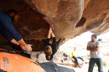 Bouldering in Hueco Tanks on 03/09/2019 with Blue Lizard Climbing and Yoga

Filename: SRM_20190309_1549080.jpg
Aperture: f/5.6
Shutter Speed: 1/250
Body: Canon EOS-1D Mark II
Lens: Canon EF 16-35mm f/2.8 L