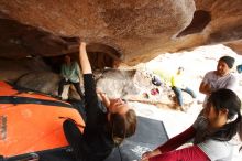 Bouldering in Hueco Tanks on 03/09/2019 with Blue Lizard Climbing and Yoga

Filename: SRM_20190309_1549150.jpg
Aperture: f/5.6
Shutter Speed: 1/250
Body: Canon EOS-1D Mark II
Lens: Canon EF 16-35mm f/2.8 L