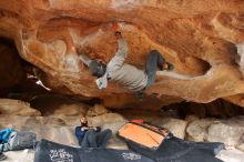 Bouldering in Hueco Tanks on 03/09/2019 with Blue Lizard Climbing and Yoga

Filename: SRM_20190309_1614460.jpg
Aperture: f/5.6
Shutter Speed: 1/160
Body: Canon EOS-1D Mark II
Lens: Canon EF 16-35mm f/2.8 L