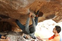 Bouldering in Hueco Tanks on 03/09/2019 with Blue Lizard Climbing and Yoga

Filename: SRM_20190309_1621050.jpg
Aperture: f/4.0
Shutter Speed: 1/320
Body: Canon EOS-1D Mark II
Lens: Canon EF 50mm f/1.8 II