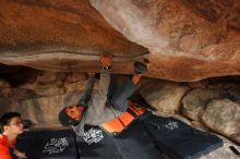 Bouldering in Hueco Tanks on 03/09/2019 with Blue Lizard Climbing and Yoga

Filename: SRM_20190309_1653300.jpg
Aperture: f/5.6
Shutter Speed: 1/200
Body: Canon EOS-1D Mark II
Lens: Canon EF 16-35mm f/2.8 L