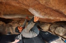 Bouldering in Hueco Tanks on 03/09/2019 with Blue Lizard Climbing and Yoga

Filename: SRM_20190309_1653401.jpg
Aperture: f/5.6
Shutter Speed: 1/200
Body: Canon EOS-1D Mark II
Lens: Canon EF 16-35mm f/2.8 L