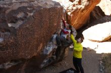Bouldering in Hueco Tanks on 03/09/2019 with Blue Lizard Climbing and Yoga

Filename: SRM_20190309_1048110.jpg
Aperture: f/5.6
Shutter Speed: 1/200
Body: Canon EOS-1D Mark II
Lens: Canon EF 16-35mm f/2.8 L