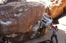 Bouldering in Hueco Tanks on 03/09/2019 with Blue Lizard Climbing and Yoga

Filename: SRM_20190309_1052480.jpg
Aperture: f/5.6
Shutter Speed: 1/100
Body: Canon EOS-1D Mark II
Lens: Canon EF 16-35mm f/2.8 L