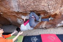 Bouldering in Hueco Tanks on 03/09/2019 with Blue Lizard Climbing and Yoga

Filename: SRM_20190309_1108321.jpg
Aperture: f/5.6
Shutter Speed: 1/125
Body: Canon EOS-1D Mark II
Lens: Canon EF 16-35mm f/2.8 L