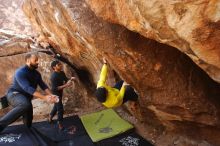 Bouldering in Hueco Tanks on 03/09/2019 with Blue Lizard Climbing and Yoga

Filename: SRM_20190309_1208350.jpg
Aperture: f/5.6
Shutter Speed: 1/320
Body: Canon EOS-1D Mark II
Lens: Canon EF 16-35mm f/2.8 L