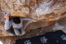 Bouldering in Hueco Tanks on 03/09/2019 with Blue Lizard Climbing and Yoga

Filename: SRM_20190309_1212000.jpg
Aperture: f/5.6
Shutter Speed: 1/400
Body: Canon EOS-1D Mark II
Lens: Canon EF 16-35mm f/2.8 L