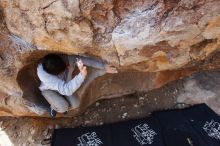 Bouldering in Hueco Tanks on 03/09/2019 with Blue Lizard Climbing and Yoga

Filename: SRM_20190309_1212020.jpg
Aperture: f/5.6
Shutter Speed: 1/320
Body: Canon EOS-1D Mark II
Lens: Canon EF 16-35mm f/2.8 L