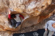 Bouldering in Hueco Tanks on 03/09/2019 with Blue Lizard Climbing and Yoga

Filename: SRM_20190309_1215460.jpg
Aperture: f/5.6
Shutter Speed: 1/320
Body: Canon EOS-1D Mark II
Lens: Canon EF 16-35mm f/2.8 L