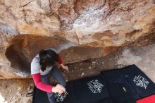 Bouldering in Hueco Tanks on 03/09/2019 with Blue Lizard Climbing and Yoga

Filename: SRM_20190309_1216170.jpg
Aperture: f/5.6
Shutter Speed: 1/320
Body: Canon EOS-1D Mark II
Lens: Canon EF 16-35mm f/2.8 L