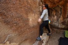 Bouldering in Hueco Tanks on 03/09/2019 with Blue Lizard Climbing and Yoga

Filename: SRM_20190309_1217260.jpg
Aperture: f/5.6
Shutter Speed: 1/250
Body: Canon EOS-1D Mark II
Lens: Canon EF 16-35mm f/2.8 L
