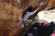 Bouldering in Hueco Tanks on 03/09/2019 with Blue Lizard Climbing and Yoga

Filename: SRM_20190309_1219020.jpg
Aperture: f/5.6
Shutter Speed: 1/1000
Body: Canon EOS-1D Mark II
Lens: Canon EF 16-35mm f/2.8 L