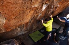 Bouldering in Hueco Tanks on 03/09/2019 with Blue Lizard Climbing and Yoga

Filename: SRM_20190309_1247500.jpg
Aperture: f/5.6
Shutter Speed: 1/250
Body: Canon EOS-1D Mark II
Lens: Canon EF 16-35mm f/2.8 L