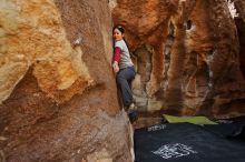 Bouldering in Hueco Tanks on 03/09/2019 with Blue Lizard Climbing and Yoga

Filename: SRM_20190309_1314300.jpg
Aperture: f/5.6
Shutter Speed: 1/250
Body: Canon EOS-1D Mark II
Lens: Canon EF 16-35mm f/2.8 L