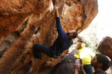 Bouldering in Hueco Tanks on 03/09/2019 with Blue Lizard Climbing and Yoga

Filename: SRM_20190309_1317270.jpg
Aperture: f/5.6
Shutter Speed: 1/250
Body: Canon EOS-1D Mark II
Lens: Canon EF 16-35mm f/2.8 L