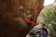 Bouldering in Hueco Tanks on 03/09/2019 with Blue Lizard Climbing and Yoga

Filename: SRM_20190309_1346200.jpg
Aperture: f/5.6
Shutter Speed: 1/250
Body: Canon EOS-1D Mark II
Lens: Canon EF 16-35mm f/2.8 L