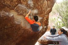 Bouldering in Hueco Tanks on 03/09/2019 with Blue Lizard Climbing and Yoga

Filename: SRM_20190309_1406110.jpg
Aperture: f/5.6
Shutter Speed: 1/100
Body: Canon EOS-1D Mark II
Lens: Canon EF 16-35mm f/2.8 L